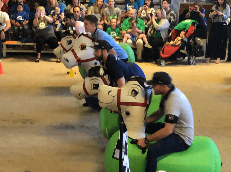 TherAplay Horsepower500 IndyCar Drivers Racing on inflatable horses
