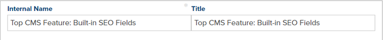 Marketpath CMS Screenshot - Internal Name and Title appear on pages, images, blog posts, and forms