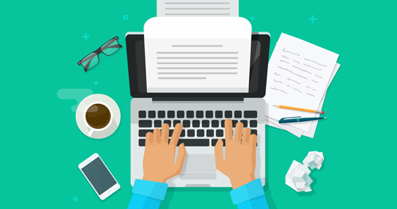 Man writing content for his website