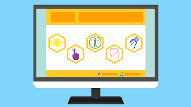 Website with icons representing disabilities to cater to