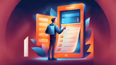 A stylized representation of a checklist over a website
