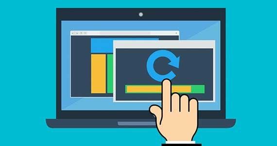 Desktop computer with software loading and a pointing finger