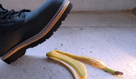 A foot able to step on a banana