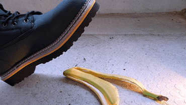 A foot able to step on a banana