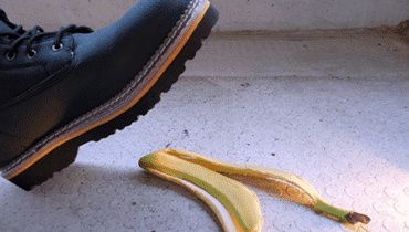 A foot able to step on a banana