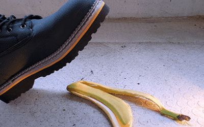 A foot able to step on a banana