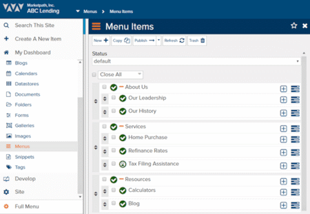 Schedule Navigation Menu Items with Marketpath CMS