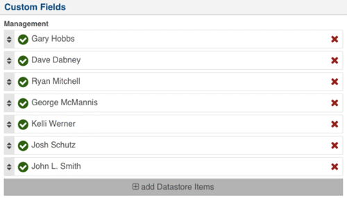 Example of an Entity List for easy content management in Marketpath CMS
