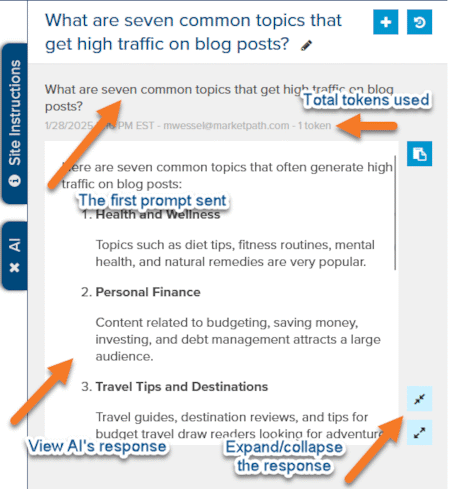 AI Chat in Marketpath CMS