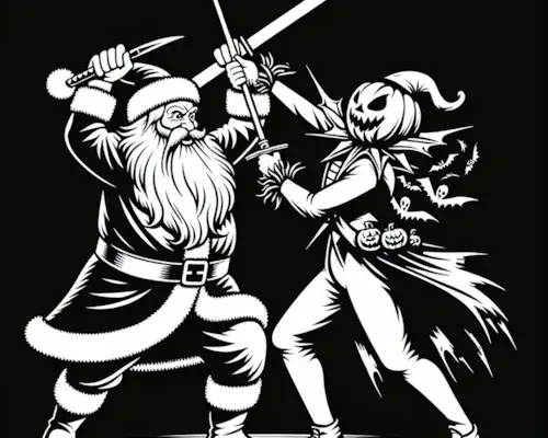 Santa vs Halloween image