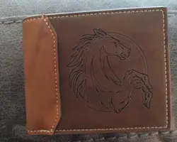 Rearing Horse Outline Leather Wallet image