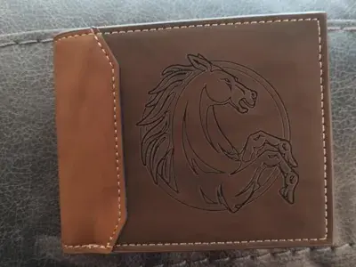 Rearing Horse Outline Leather Wallet image