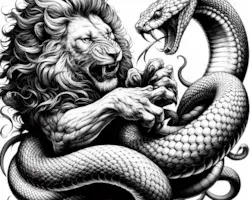 Lion vs Snake image