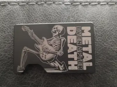 Skeleton Guitar Metal Wallet image