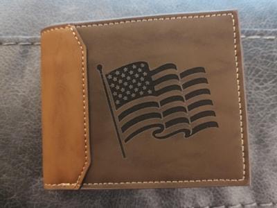American Flag Leather Wallet image