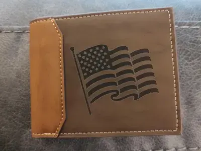 American Flag Leather Wallet image