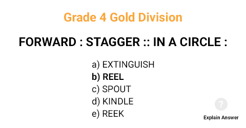 Grade 4 Gold Division Sample Analogies