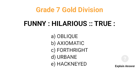 Grade 7 Gold Division Analogies