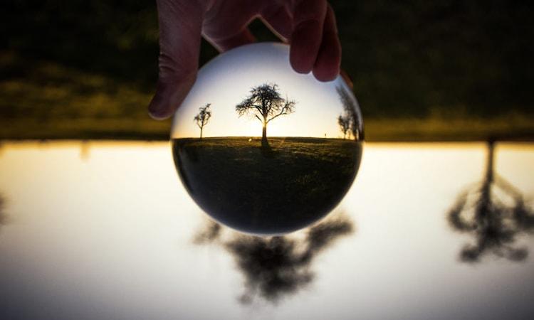 Marble righting an upside down world