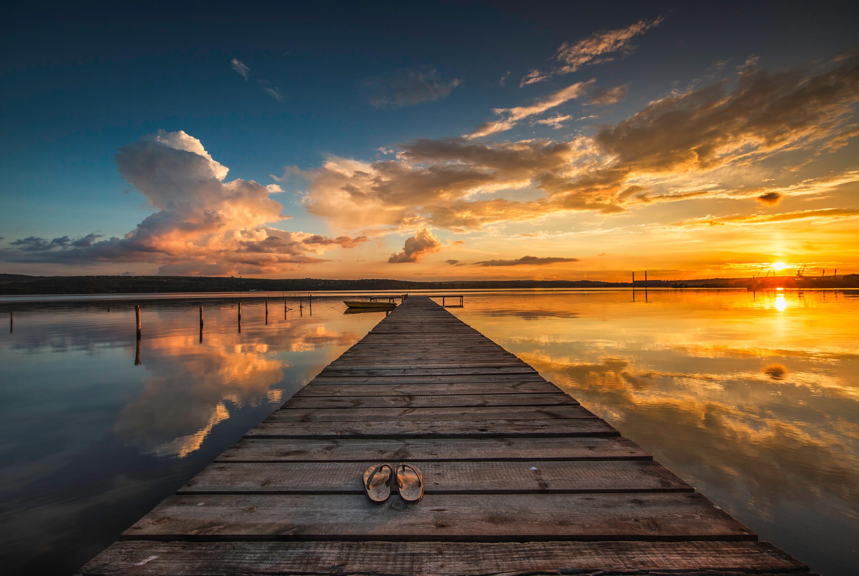 dock ocean sunset