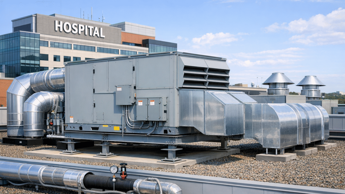 Commercial HVAC Project for Hospital - RTU Rooftop Unit - Burkesville KY