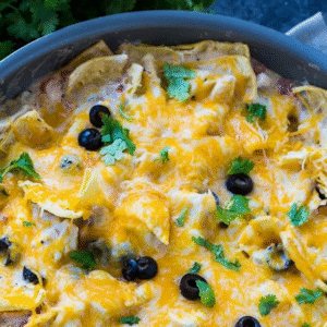 one-pan-sour-cream-chicken-enchilada-skillet
