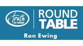 ROUND TABLE LOGO - TRUTH AT WORK - RON EWING - White on Blue_2023