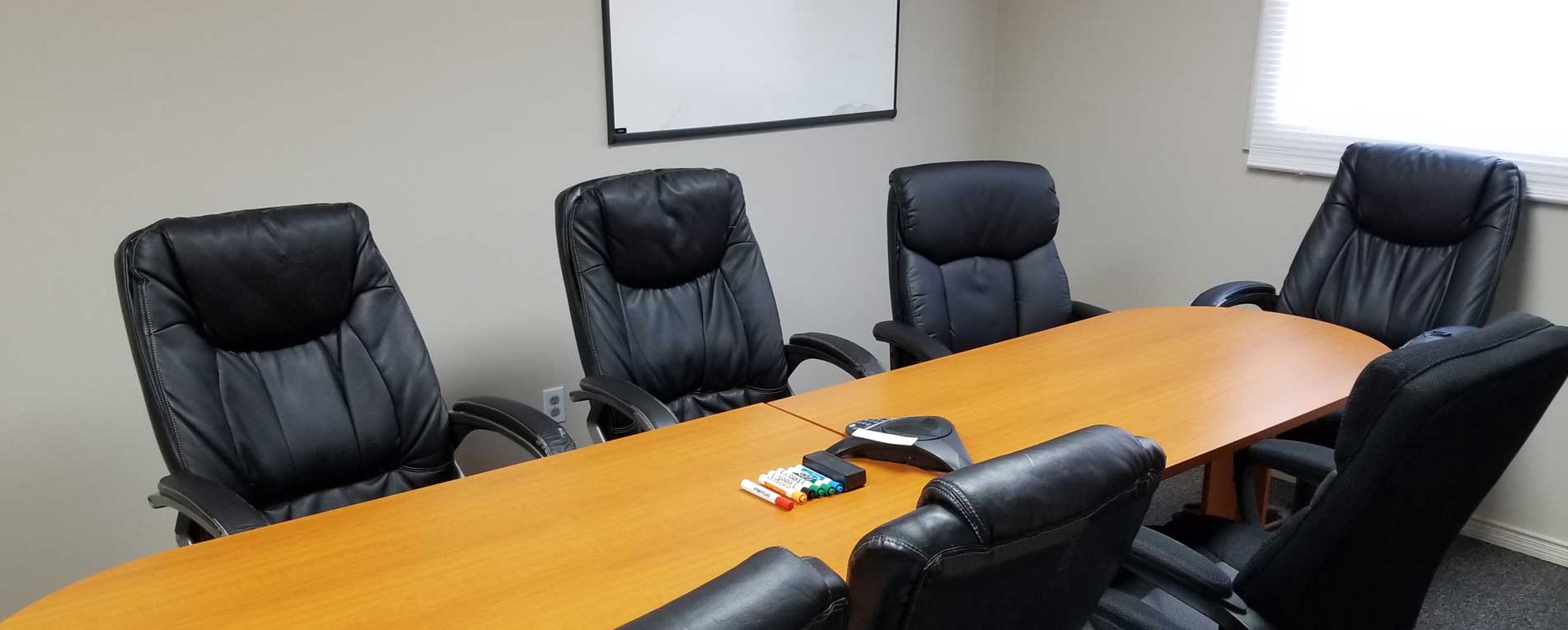 Yates Engineering's conference table and room