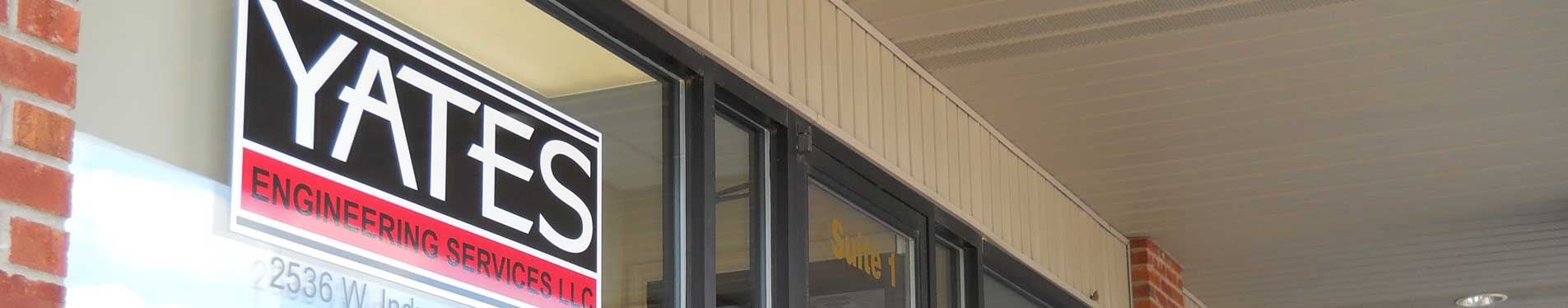 The front window and door of Yates Engineering Services