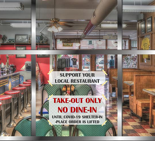 restaurant-sign-take-out-pandemic-lockdown-covid-19-coronavirussq