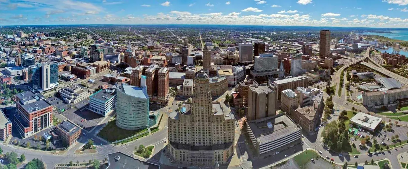 Aerial photo of Buffalo, NY Skyline