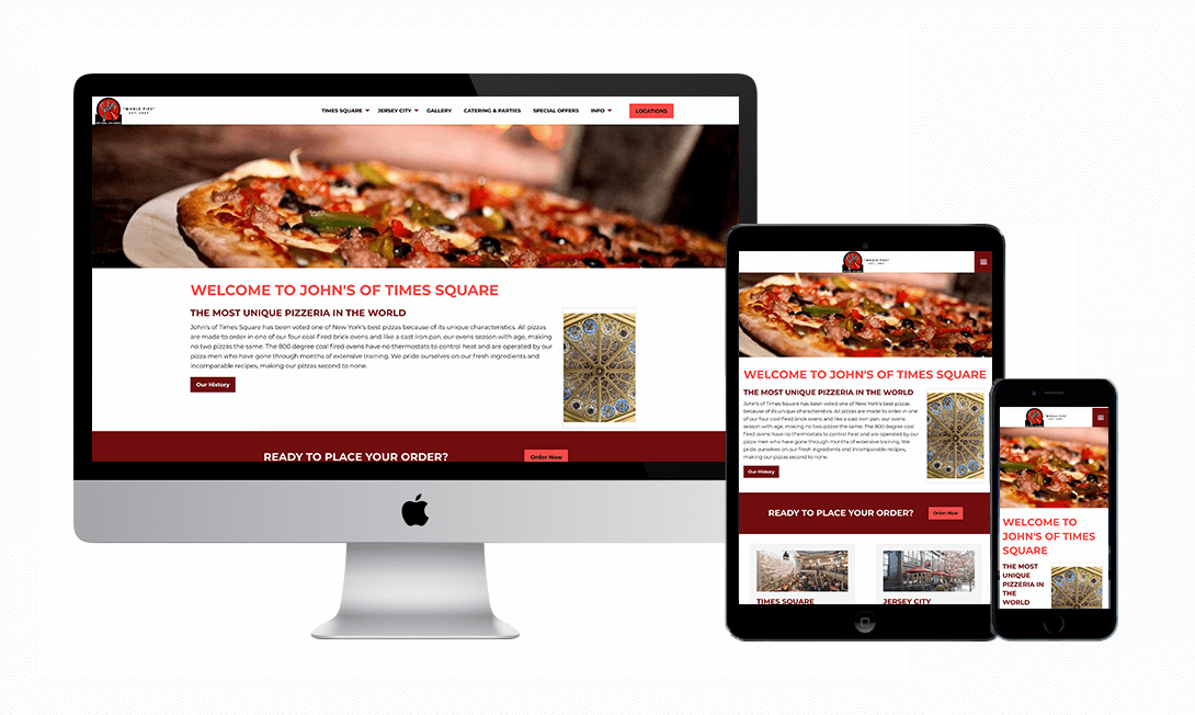 John's Pizzeria's Website