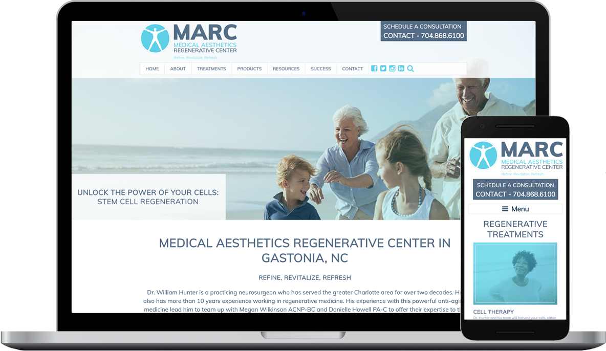 Medical Aesthetics Regenerative Center Website Design and Development Project