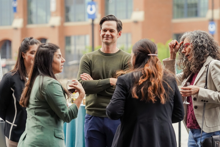 9A Guests infront of Lucas Oil Stadium