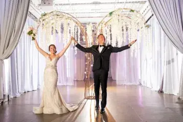 Styled Wedding Ceremony and Reception Photoshoot Modern Wedding Downtown Indianapolis