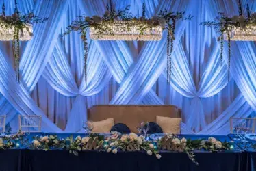 Gold and Navy Wedding Reception Downtown Indianapolis