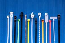 Cable Tie Product Line and Offerings by Cable Tie Express on a blue background