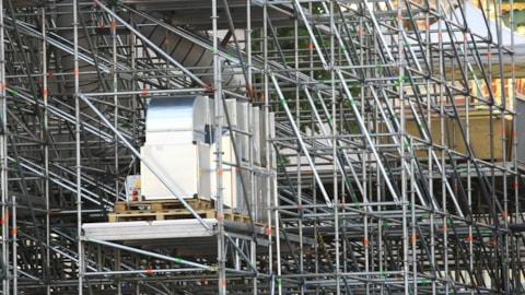 Metal Scaffolding Structure Indy Office Building Project